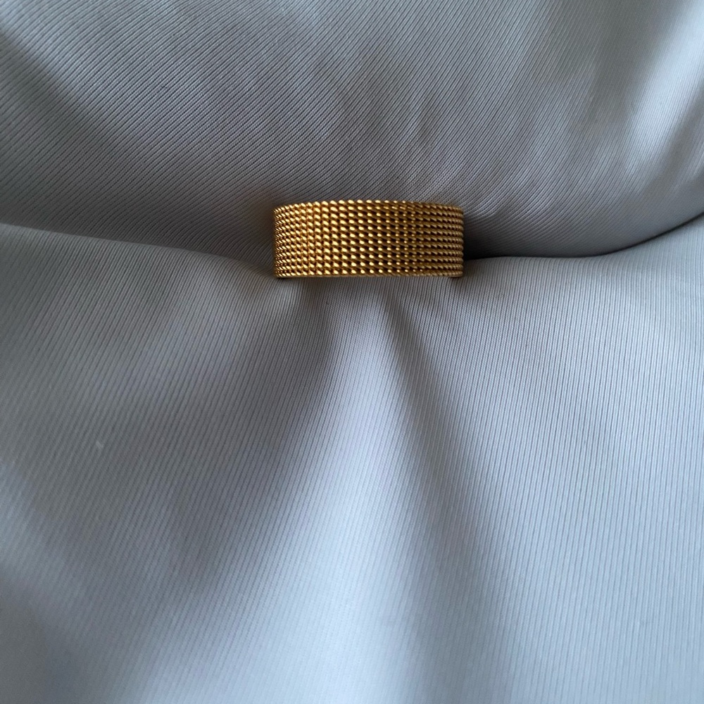 Women’s Gold Coated Stainless Steel Chain Mesh Ring Size 8